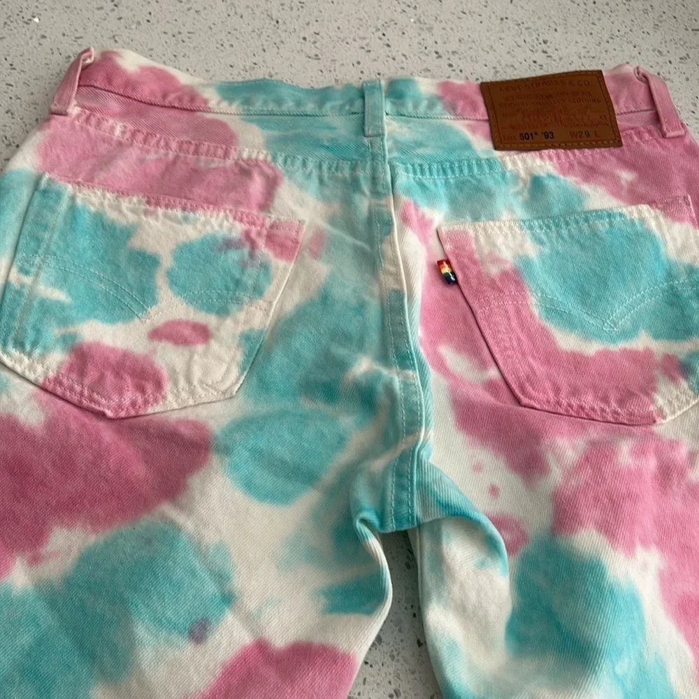 Levi’s® Pride 501® '93 Cut-off 7 In. Tie Dye Raw Hem Denim Shorts - 29